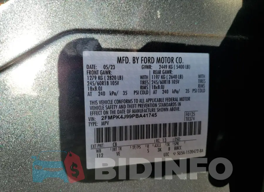 2FMPK4J99PBA41745 Photo# 14