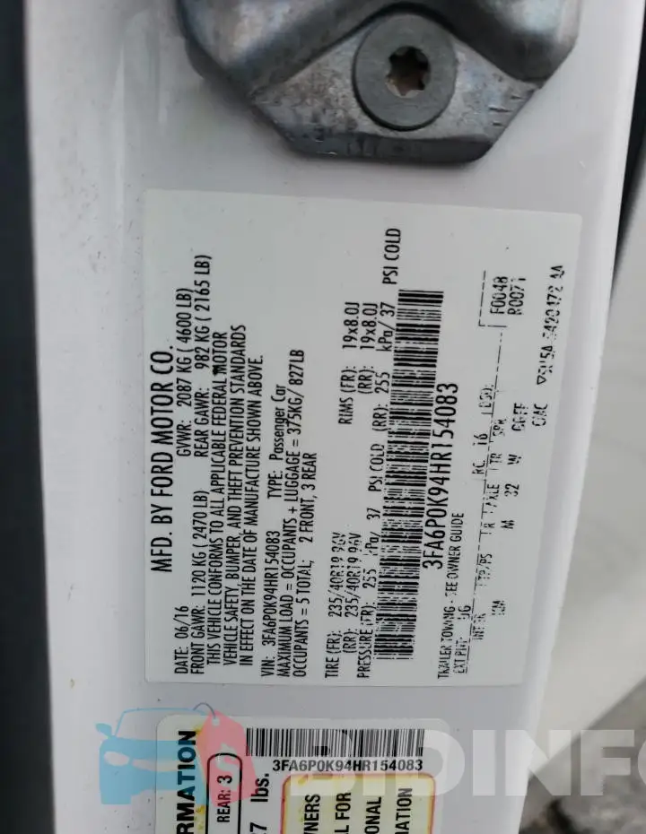 3FA6P0K94HR154083 Photo# 12