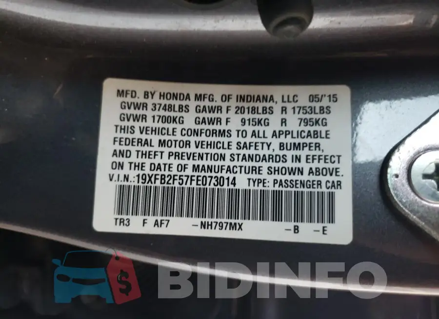 19XFB2F57FE073014 Photo# 12
