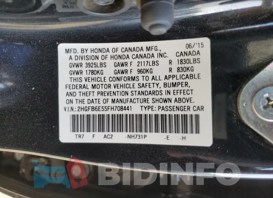 2HGFB6E55FH708441 Photo# 12
