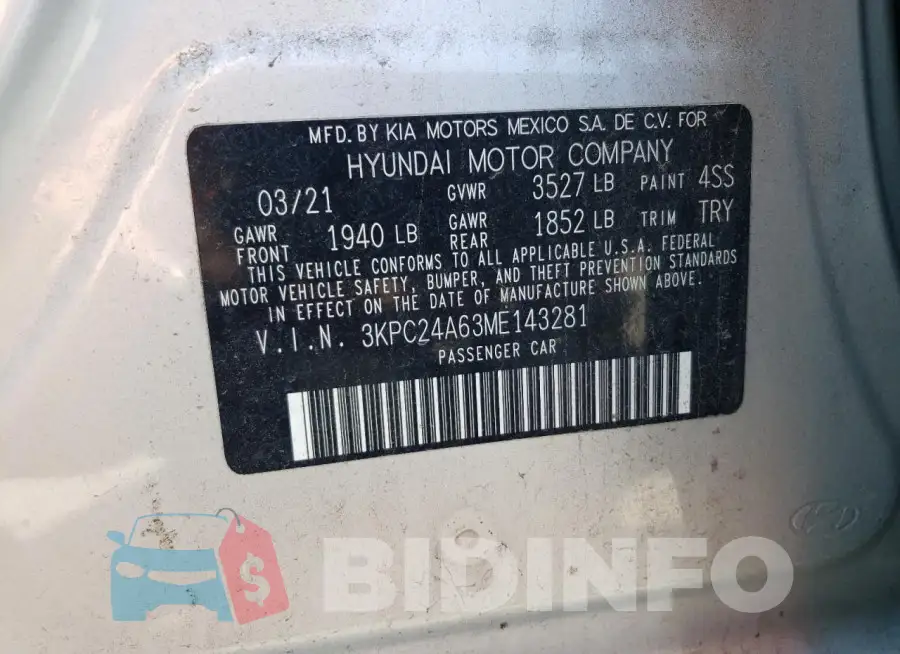 3KPC24A63ME143281 Photo# 12