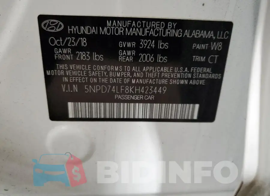 5NPD74LF8KH423449 Photo# 12