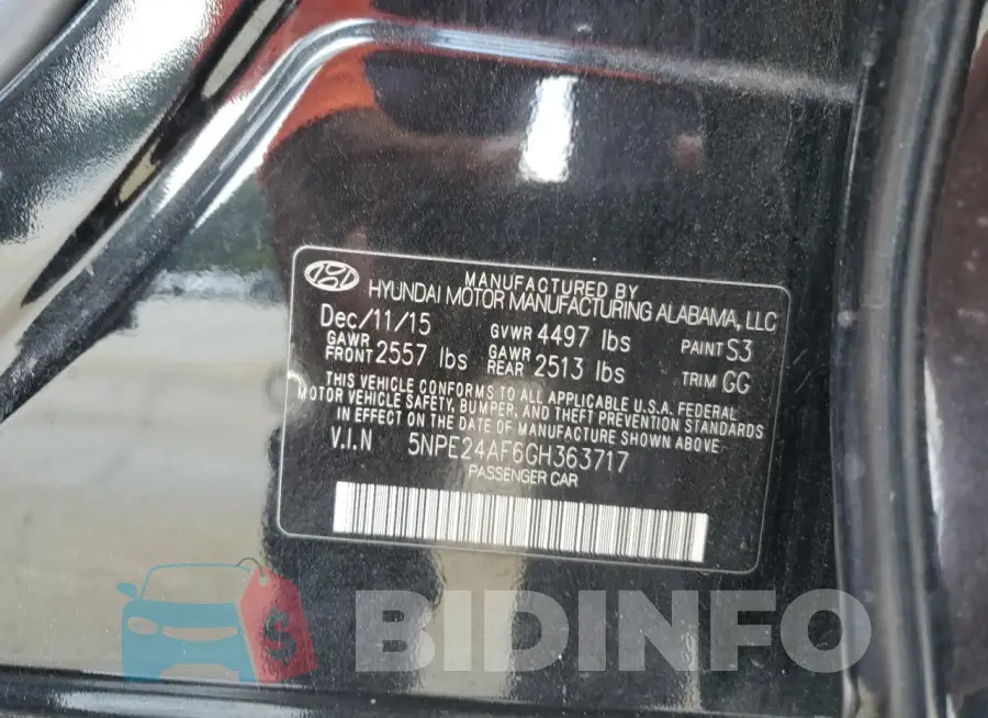 5NPE24AF6GH363717 Photo# 13