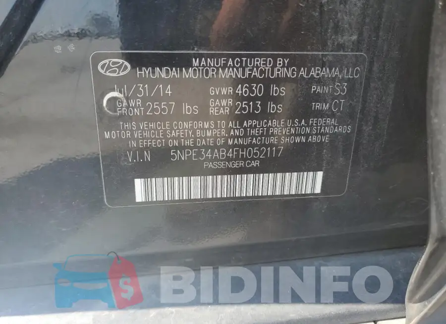 5NPE34AB4FH052117 Photo# 12