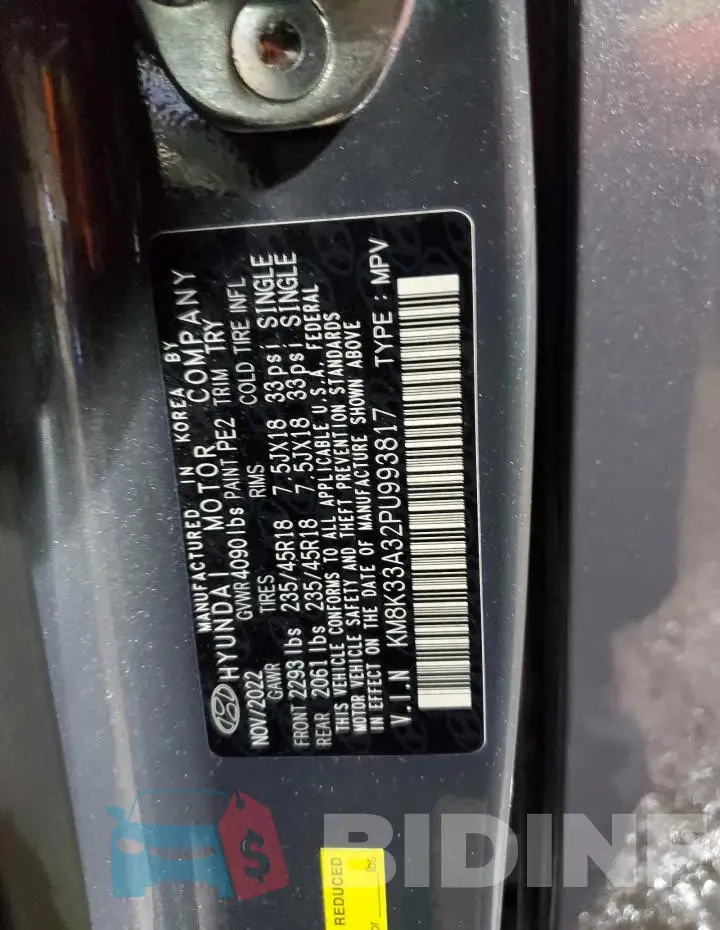 KM8K33A32PU993817 Photo# 13