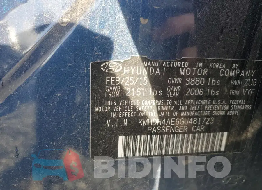 KMHDH4AE6GU481723 Photo# 13