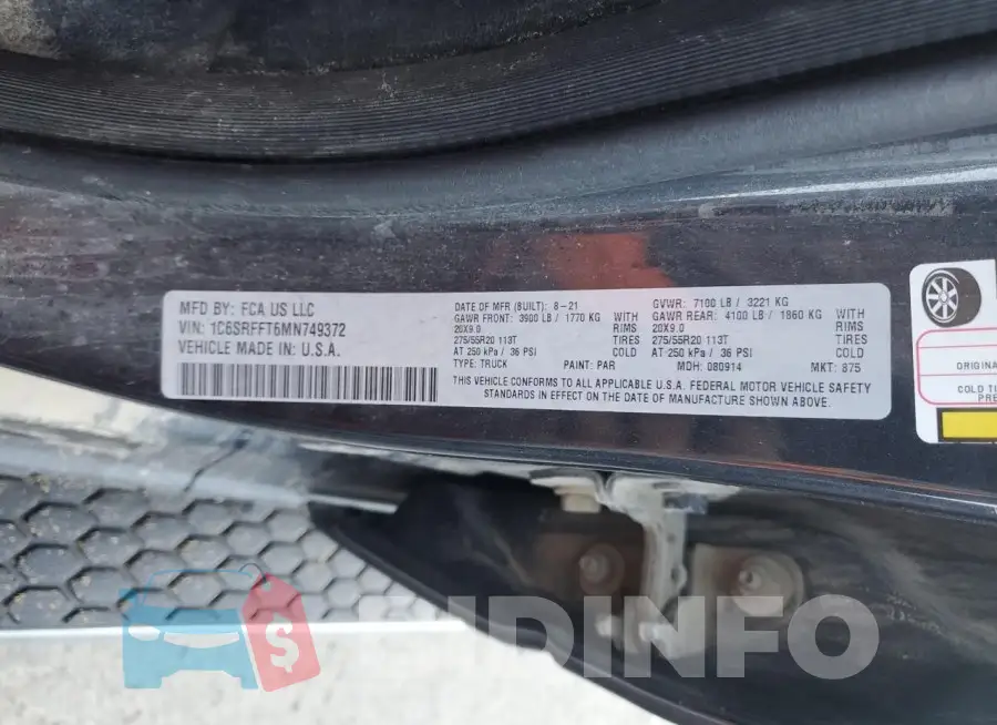1C6SRFFT6MN749372 Photo# 12