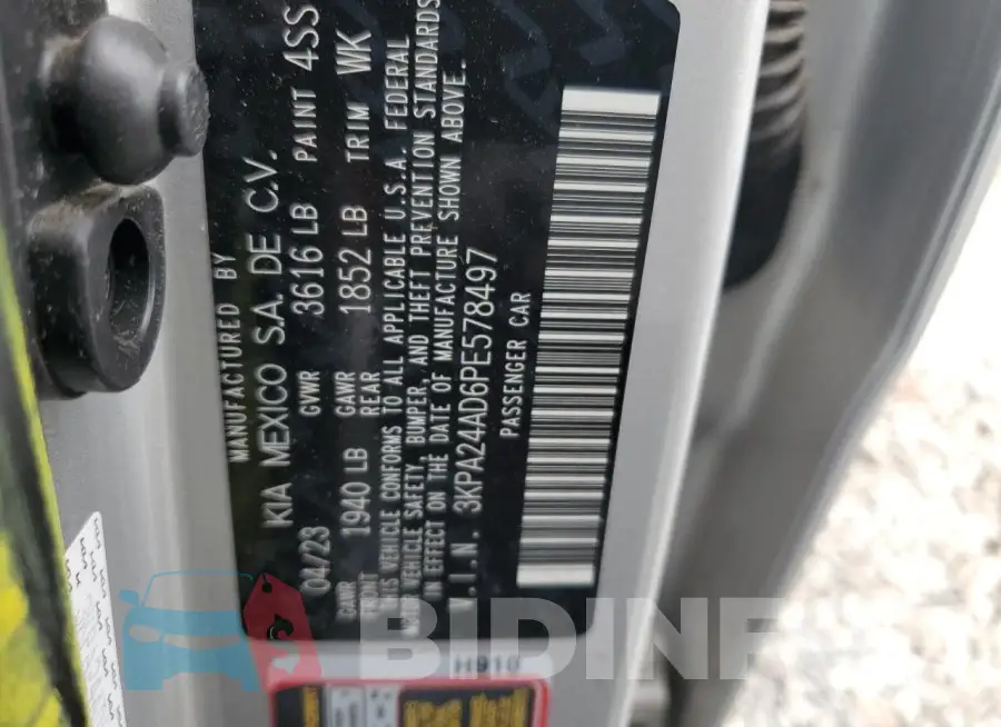 3KPA24AD6PE578497 Photo# 13