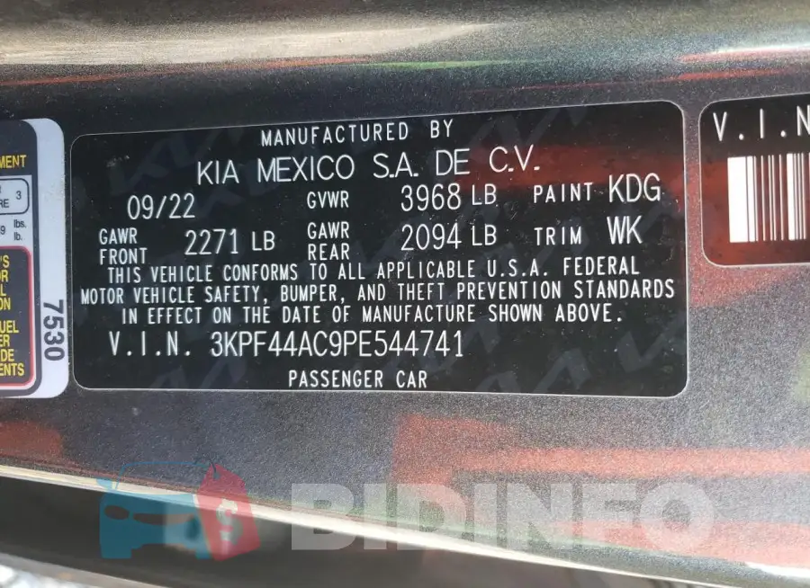 3KPF44AC9PE544741 Photo# 12