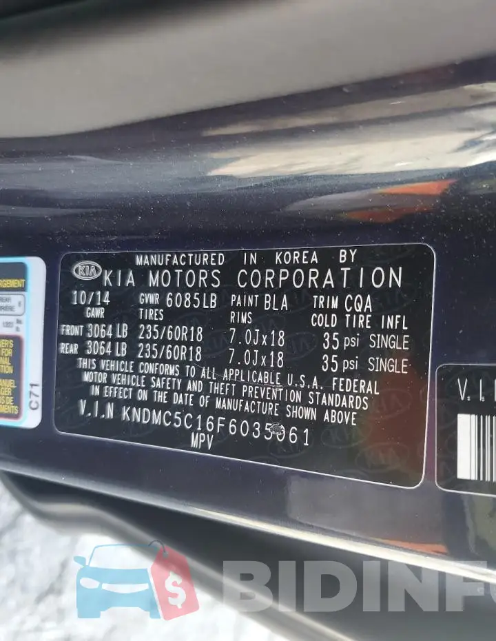 KNDMC5C16F6035061 Photo# 13