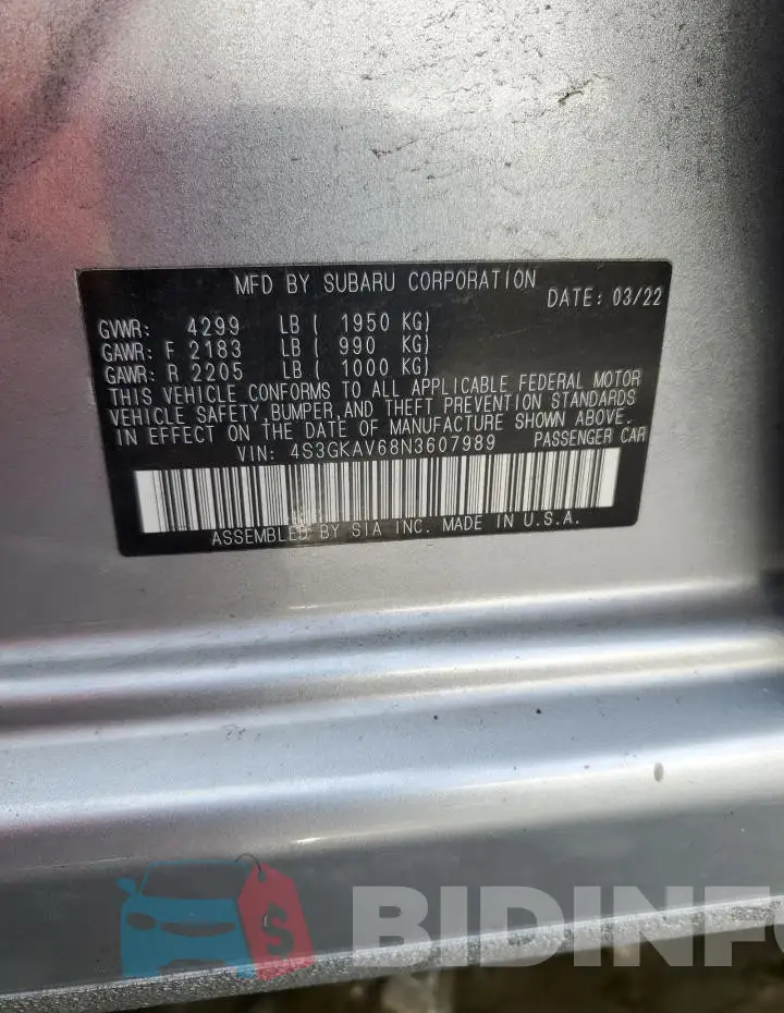 4S3GKAV68N3607989 Photo# 13
