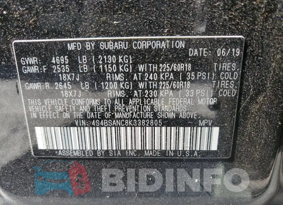 4S4BSANC8K3382805 Photo# 12