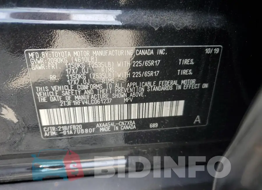 2T3F1RFV4LC061237 Photo# 12