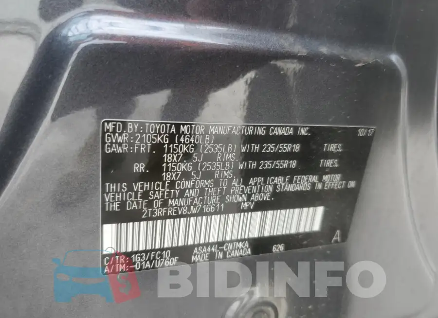 2T3RFREV8JW716611 Photo# 14