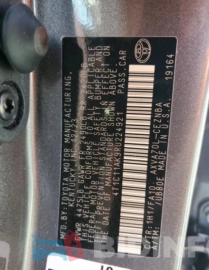 4T1C11AK9RU224921 Photo# 12