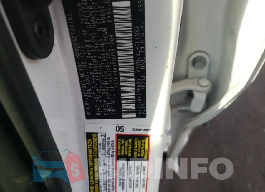 4T1C31AK8NU581608 Photo# 10