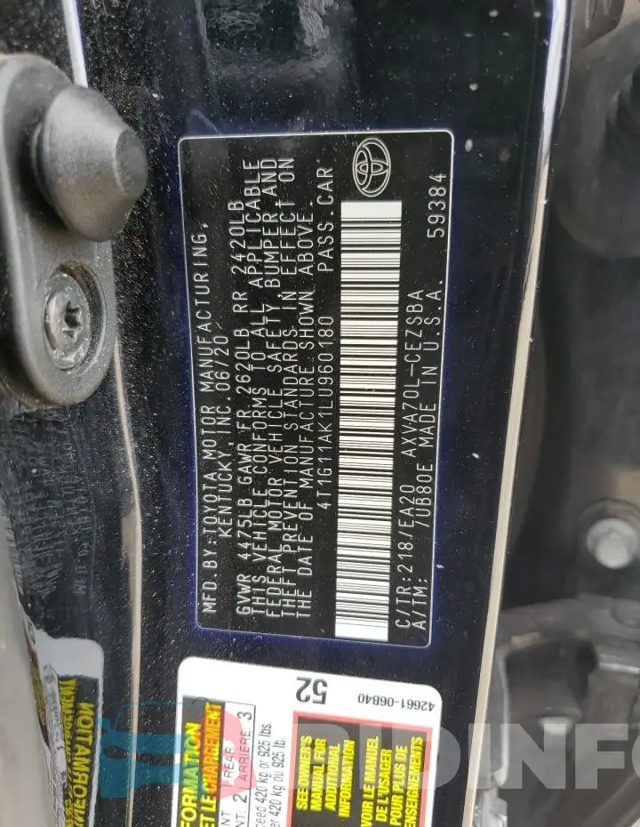 4T1G11AK1LU960180 Photo# 12