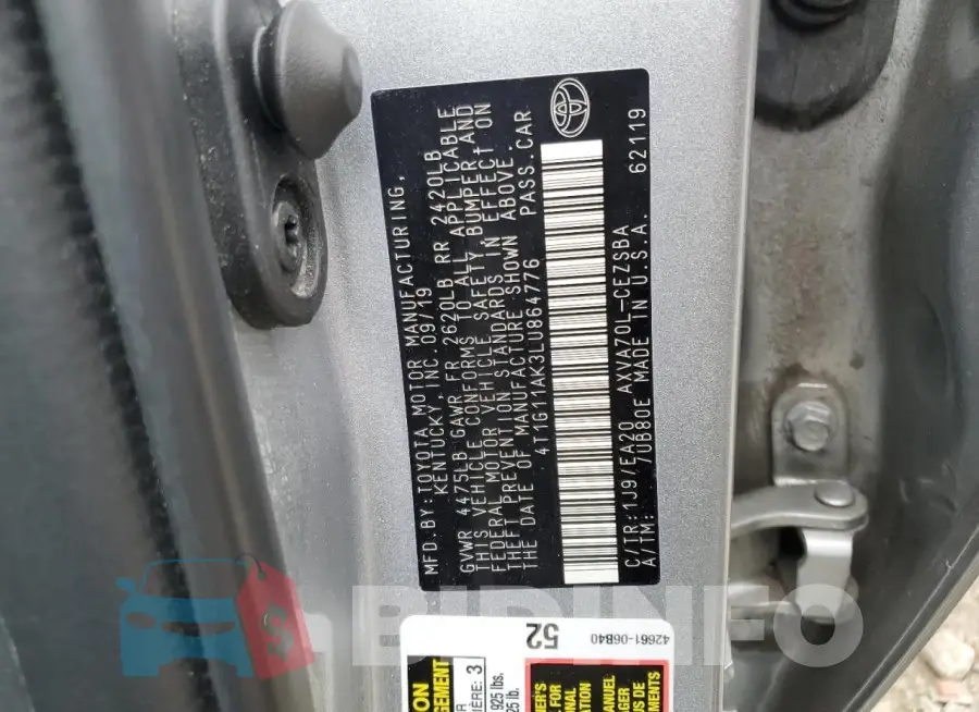 4T1G11AK3LU864776 Photo# 12