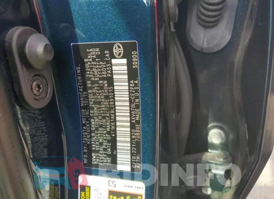 4T1K61AK8LU891015 Photo# 12