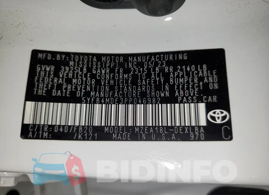 5YFB4MDE3PP046982 Photo# 12