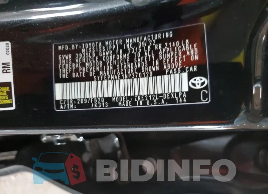 5YFEPMAE1NP370129 Photo# 12