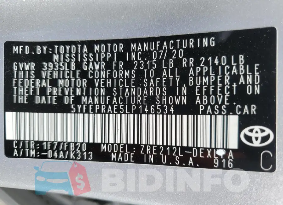 5YFEPRAE5LP146534 Photo# 12