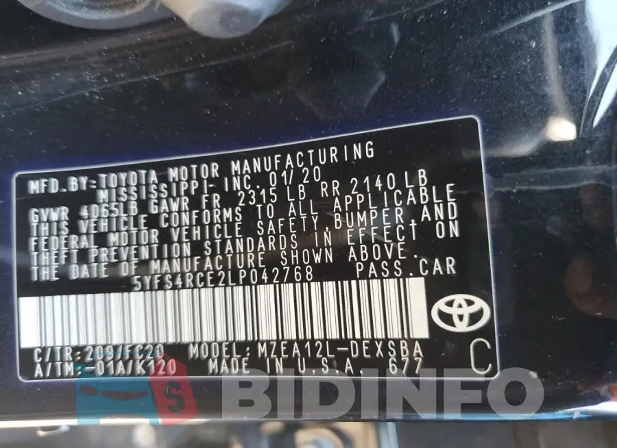 5YFS4RCE2LP042768 Photo# 12