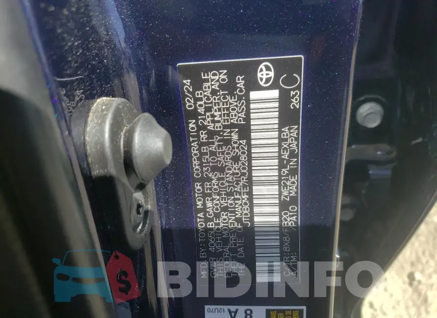 JTDBCMFE7RJ028024 Photo# 12