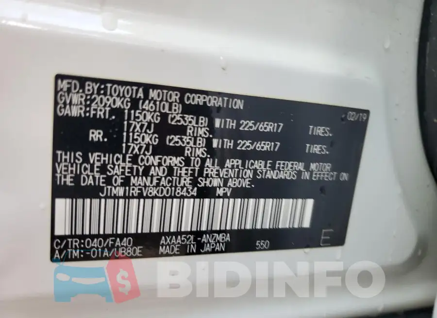 JTMW1RFV8KD018434 Photo# 14
