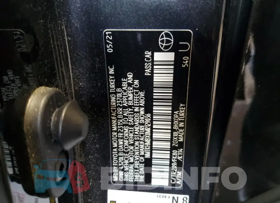 NMTKHMBX0MR129036 Photo# 12