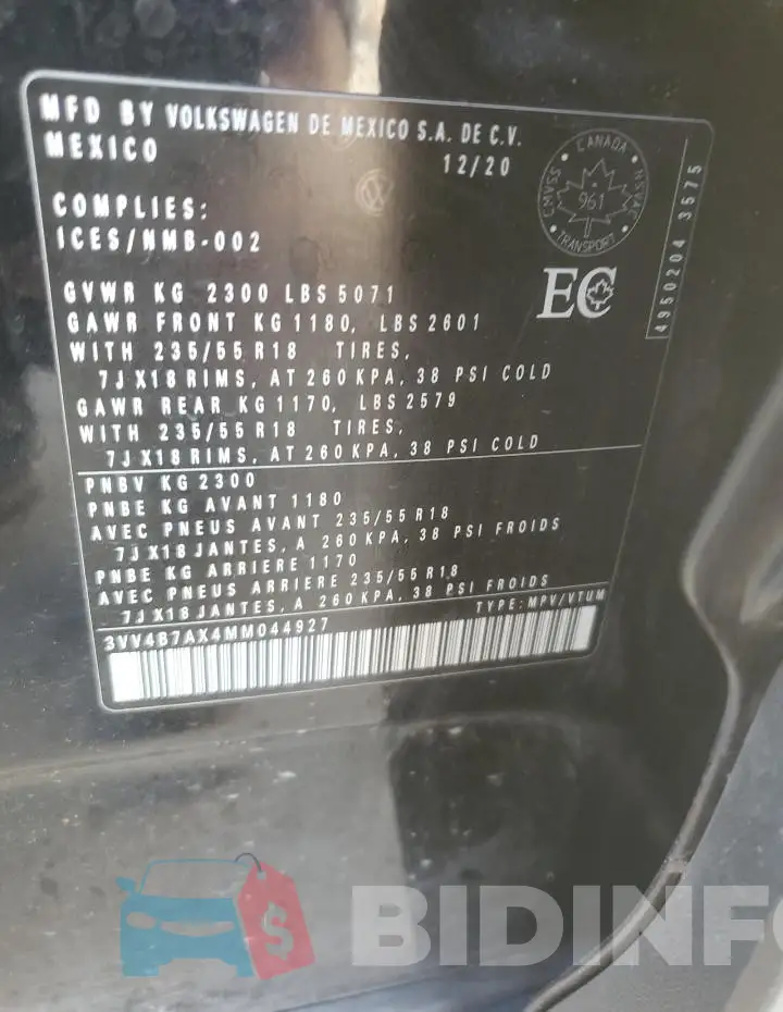 3VV4B7AX4MM044927 Photo# 13