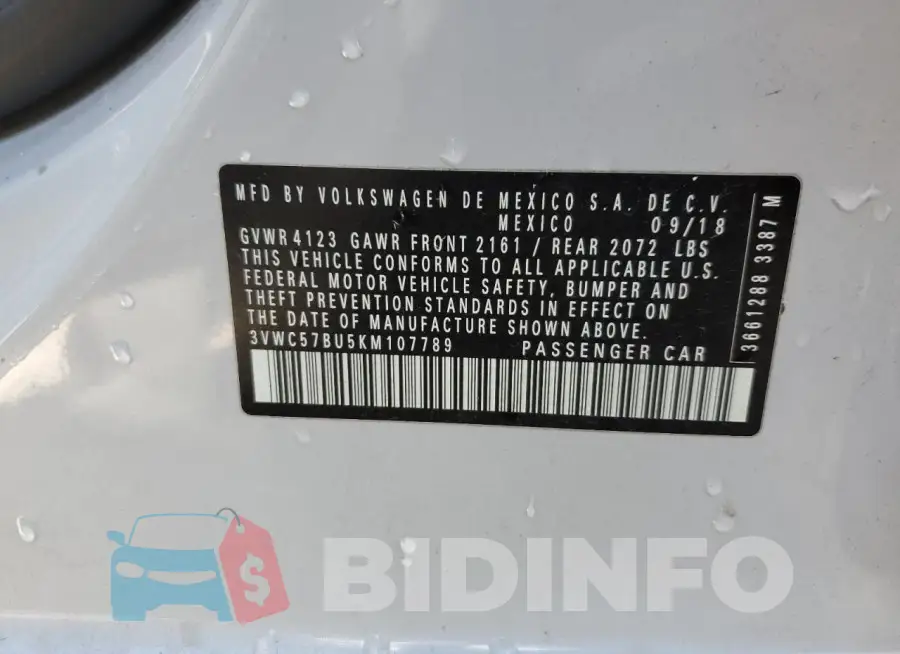 3VWC57BU5KM107789 Photo# 12