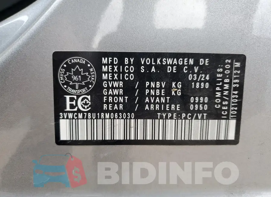 3VWCM7BU1RM063030 Photo# 12