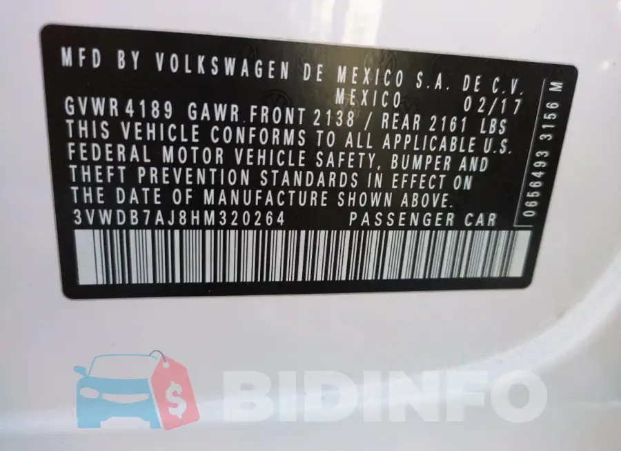 3VWDB7AJ8HM320264 Photo# 12
