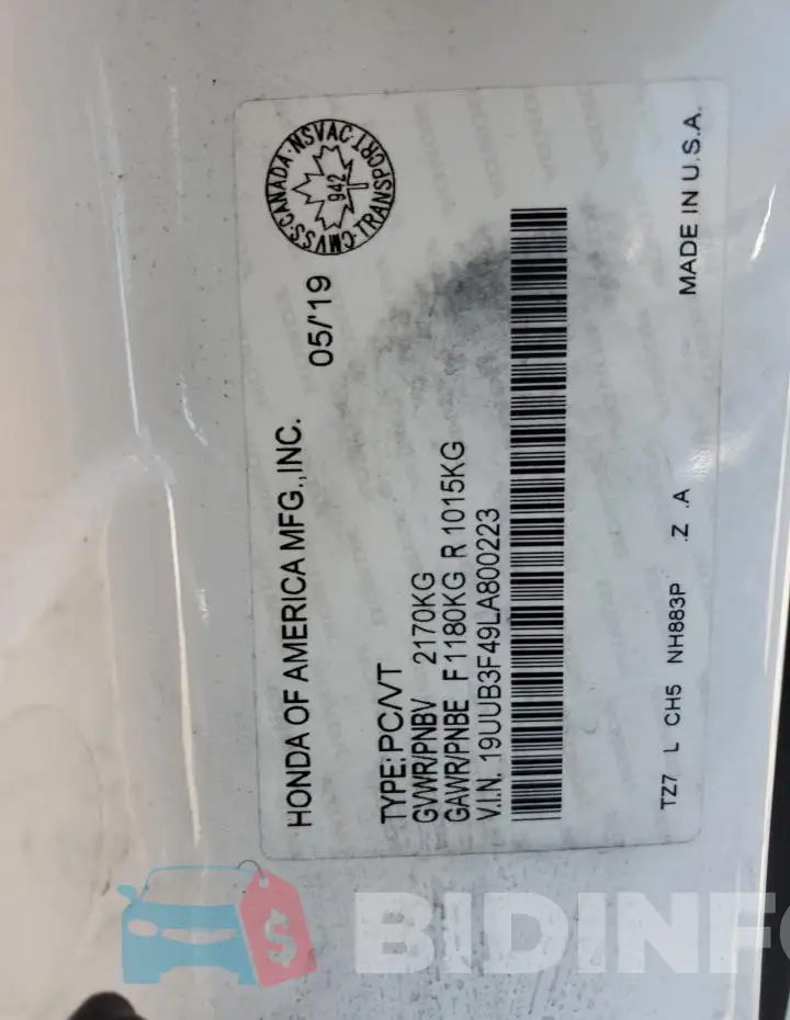 19UUB3F49LA800223 Photo# 13