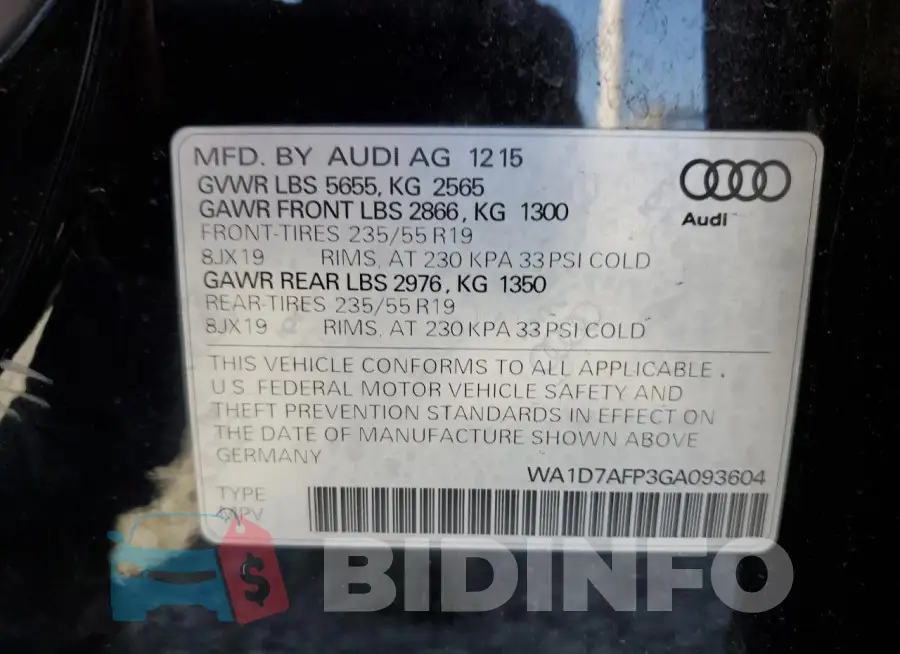WA1D7AFP3GA093604 Photo# 12