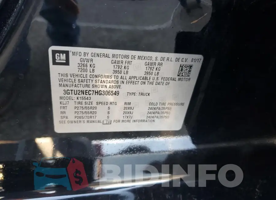 3GTU2NEC7HG306549 Photo# 12