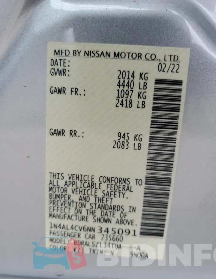 1N4AL4CV6NN345091 Photo# 13