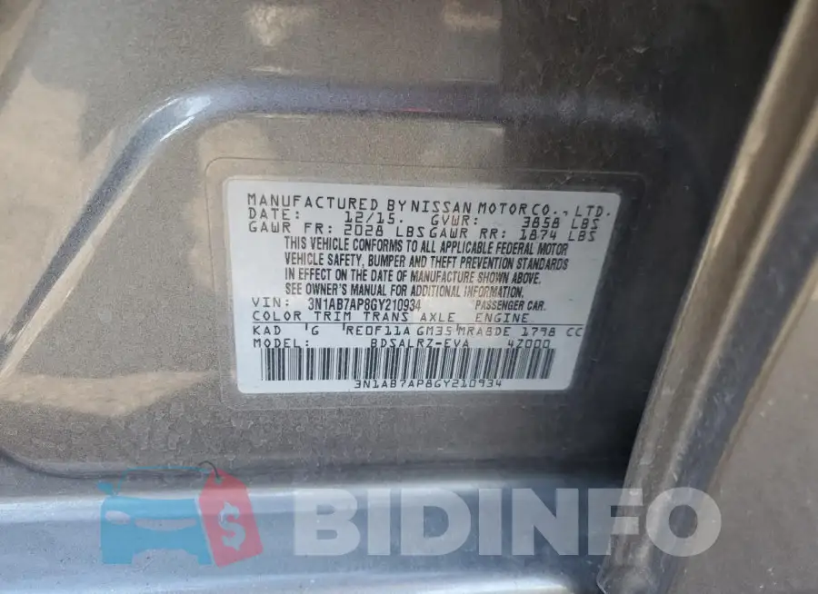 3N1AB7AP8GY210934 Photo# 13