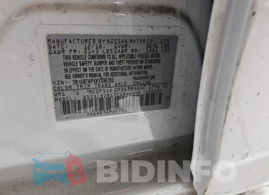 3N1AB7APXKY280783 Photo# 13