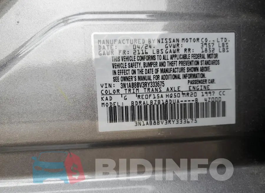 3N1AB8BV3RY333675 Photo# 12