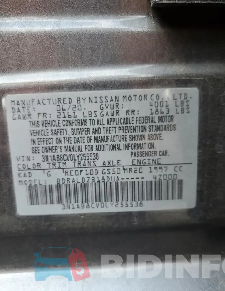 3N1AB8CV0LY255538 Photo# 12
