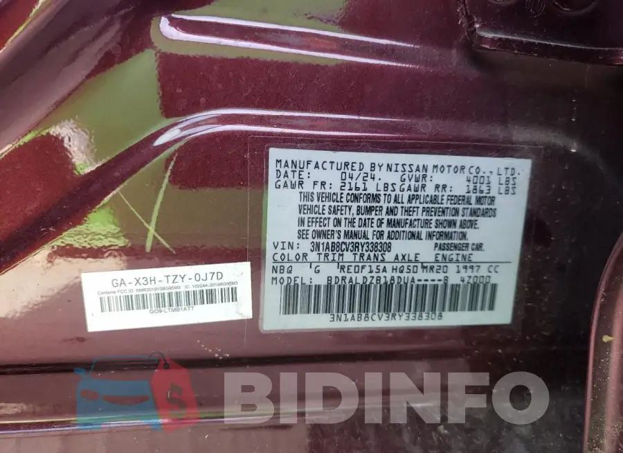 3N1AB8CV3RY338308 Photo# 12