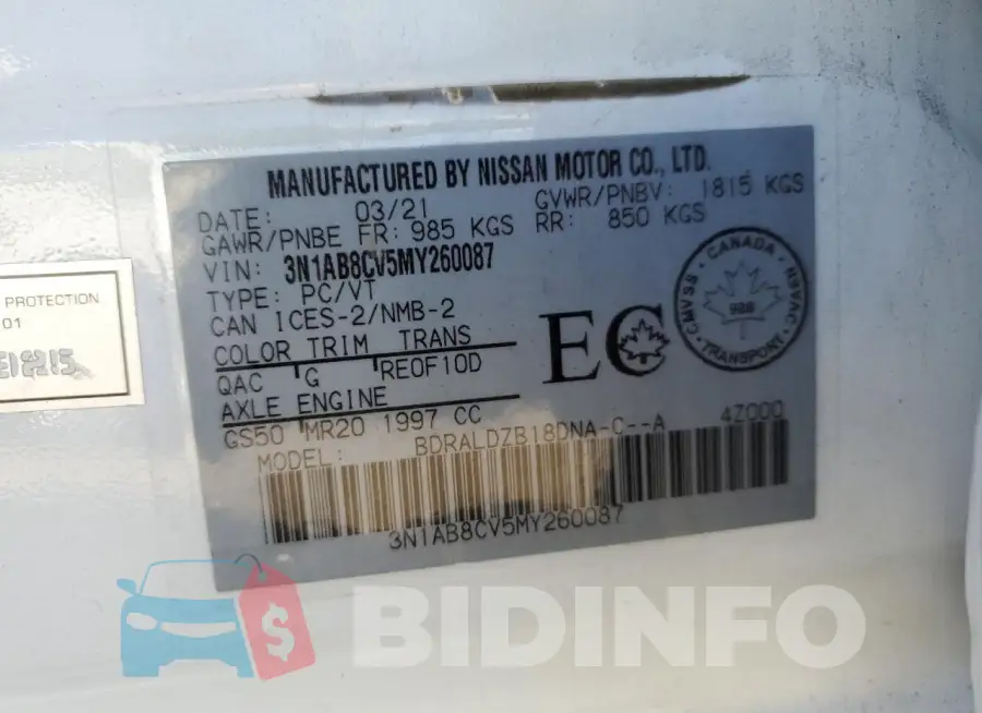 3N1AB8CV5MY260087 Photo# 13