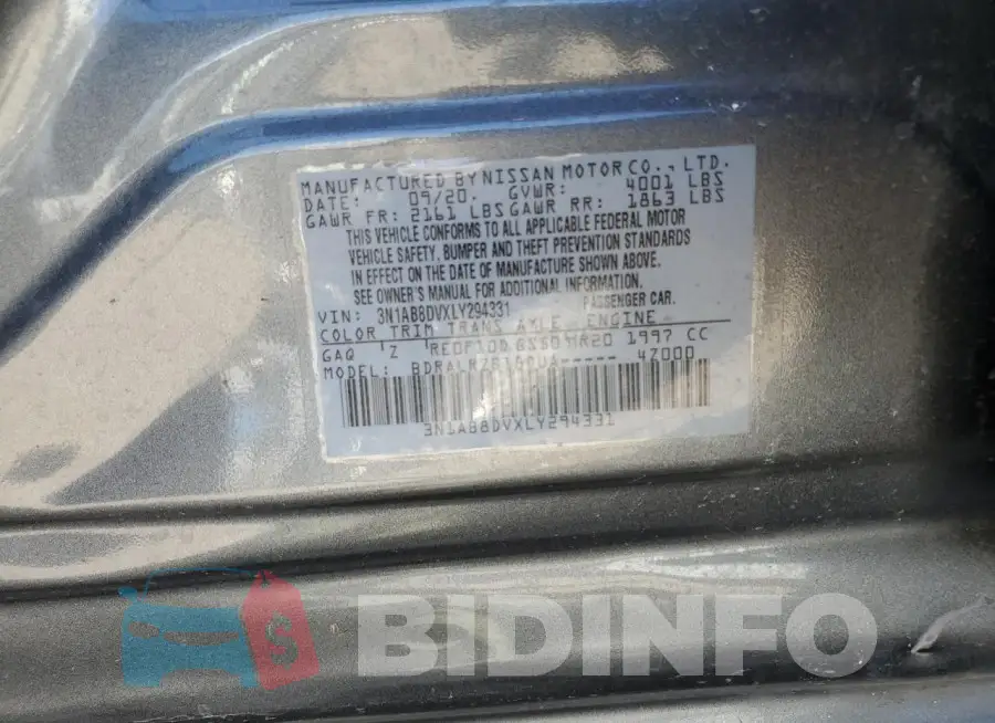 3N1AB8DVXLY294331 Photo# 12