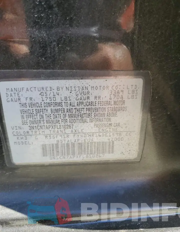 3N1CN7APXFL810267 Photo# 12