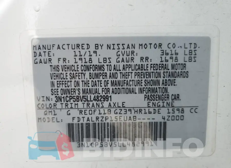 3N1CP5BV5LL482991 Photo# 14