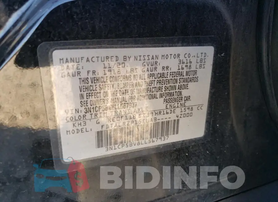 3N1CP5BV8LL567937 Photo# 14