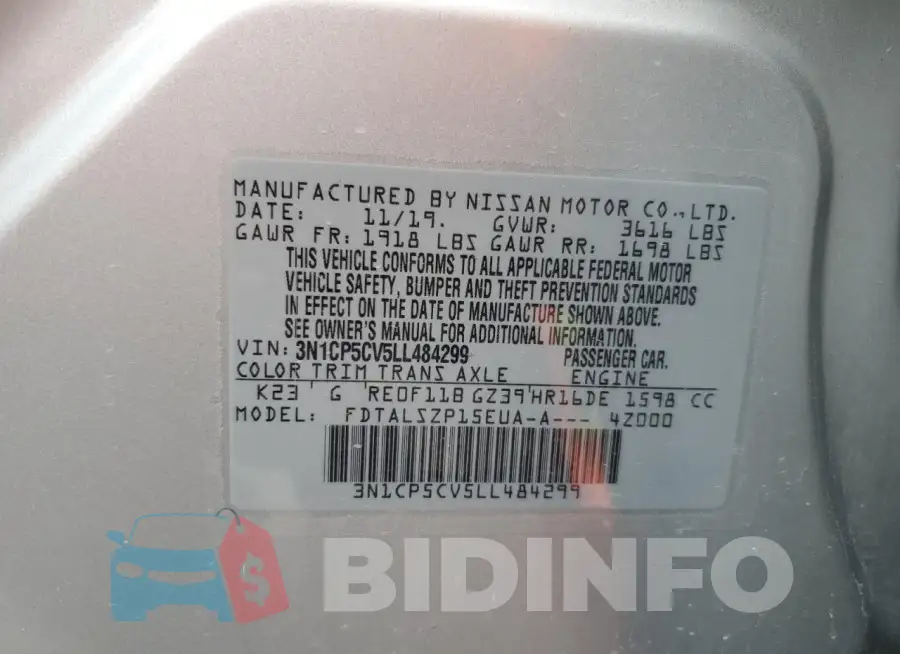3N1CP5CV5LL484299 Photo# 13