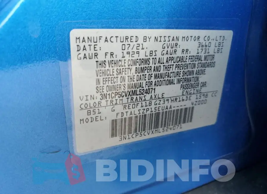 3N1CP5CVXML524071 Photo# 13